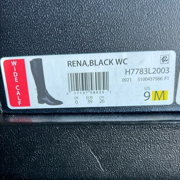 Rena Black Wide Calf Women's Boots - Picture 2 of 2